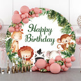 Safari Wild Dschungel Kreis Geburtstag Hintergrund Für Jungen