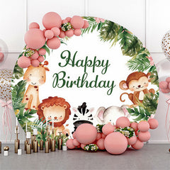 Safari Wild Dschungel Kreis Geburtstag Hintergrund Für Jungen
