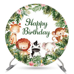 Safari Wild Dschungel Kreis Geburtstag Hintergrund Für Jungen