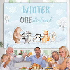 Safari Winter Unterland Schneebedeckt Glücklich Geburtstag Hintergrund