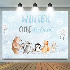 Safari Winter Unterland Schneebedeckt Glücklich Geburtstag Hintergrund