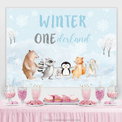 Safari Winter Unterland Schneebedeckt Glücklich Geburtstag Hintergrund
