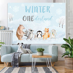 Safari Winter Unterland Schneebedeckt Glücklich Geburtstag Hintergrund