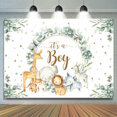 Safaris Grün Blätter Es ist A Junge Babydusche Hintergrund