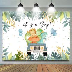Safaris Dschungel Auto Mit Luftballons Babydusche Hintergrund