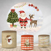 Weihnachtsmann Und Elch Runden Winter Weihnachten Tag Hintergründe