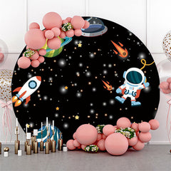 Sapce Astronaut Planet Kreis Hintergrund Für Party