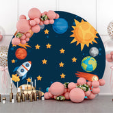 Satellit Stern Planet Thema Runden Hintergrund Für Party