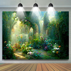 Geheimnis Bunt Grün Garten Blume Bogen Hintergrund