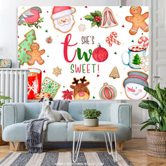 Sie Ist Zwei Süss Fröhlich Weihnachten Geburtstag Hintergrund