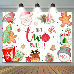 Sie Ist Zwei Süss Fröhlich Weihnachten Geburtstag Hintergrund
