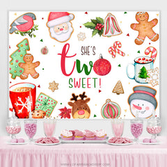 Sie Ist Zwei Süss Fröhlich Weihnachten Geburtstag Hintergrund