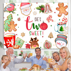 Sie Ist Zwei Süss Fröhlich Weihnachten Geburtstag Hintergrund