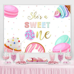 Sie ist A Süss Eins Eis Creme Lutscher Hintergrund für 1 Geburtstag
