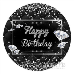 Glänzend Diamanten Dunkel Runden Glücklich Geburtstag Hintergrund
