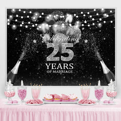 Silber Und Schwarz Funkeln Zelebrieren 25 Jahre Hintergrund