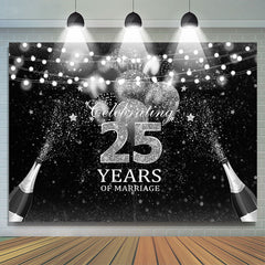 Silber Und Schwarz Funkeln Zelebrieren 25 Jahre Hintergrund