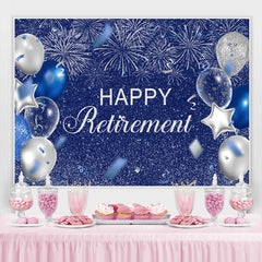 Silber Und Blau Ballon Funkeln Glücklich Geburtstag Hintergrund