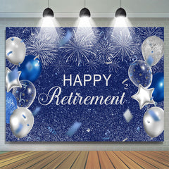 Silber Und Blau Ballon Funkeln Glücklich Geburtstag Hintergrund