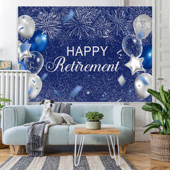 Silber Und Blau Ballon Funkeln Glücklich Geburtstag Hintergrund