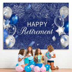 Silber Und Blau Ballon Funkeln Glücklich Geburtstag Hintergrund