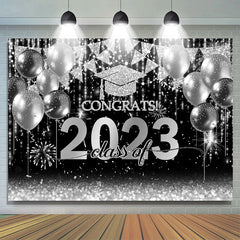 Silber Ballon Flagge Glückwunsch Klasse Von 2024 Hintergrund