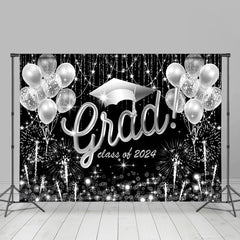 Silber Luftballons Funkeln Schwarz Abschluss Hintergrund