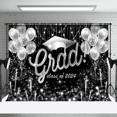 Silber Luftballons Funkeln Schwarz Abschluss Hintergrund