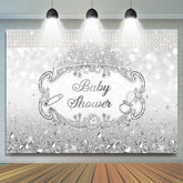 Silber Krone Diamant Perle Funkeln babydusche Hintergrund