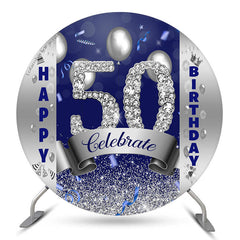 Silber Diamant Luftballons 50 Geburtstag Runden Hintergrund