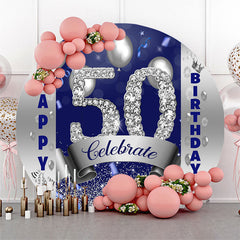 Silber Diamant Luftballons 50 Geburtstag Runden Hintergrund