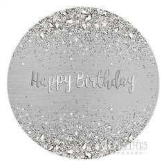 Silber Diamant Glücklich Geburtstag Runden Hintergrund Für Party