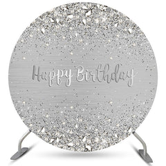 Silber Diamant Glücklich Geburtstag Runden Hintergrund Für Party