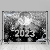 Silber Funkeln Spiegel Ball 2024 Abschluss Hintergrund