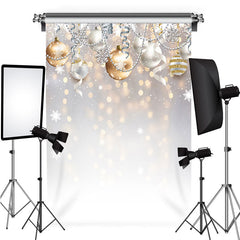 Silber Schleife Gold Ball Weihnachten Bokeh Weihnachten Hintergrund