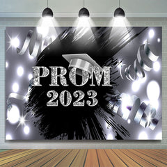 Silber Bänder Bokeh Spritzen Tinte Abschlussball 2024 Hintergrund