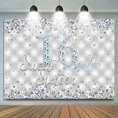Silber Glänzend Diamant Süss Sechzehn Geburtstag Hintergrund