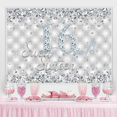 Silber Glänzend Diamant Süss Sechzehn Geburtstag Hintergrund