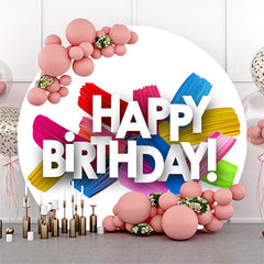 Einfach Bunt Glücklich Geburtstag Runden Hintergrund Abdeckung
