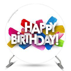 Einfach Bunt Glücklich Geburtstag Runden Hintergrund Abdeckung