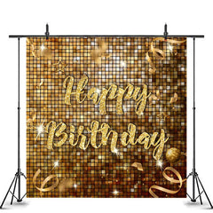 Einfach Funkeln Golden Thema Glücklich Geburtstag Hintergrund