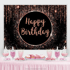 Einfacher glitzernder rosa und schwarzer Happy Birthday Hintergrund