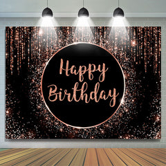 Einfacher glitzernder rosa und schwarzer Happy Birthday Hintergrund