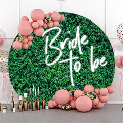 Einfach Grün Blätter Braut Zu Sei Runden Hochzeit Hintergrund