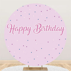 Einfach Rosa Thema Glücklich Geburtstag Runden Hintergrund Für Mädchen