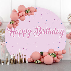 Einfach Rosa Thema Glücklich Geburtstag Runden Hintergrund Für Mädchen