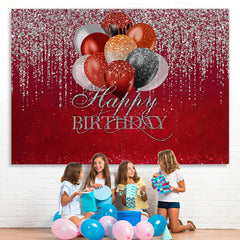 Einfach Rot Funkeln Ballon Glücklich Geburtstag Hintergrund