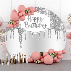 Einfach Silber Funkeln Runden Geburtstag Party Hintergrund
