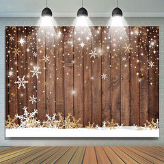 Einfach Schneeflocke Holz Weihnachten Bokeh Hintergrund für Party