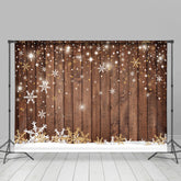 Einfach Schneeflocke Holz Weihnachten Bokeh Hintergrund für Party